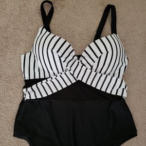 Black & White One Piece Bathing Suit